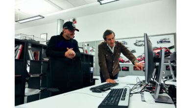 Photo of Valtteri Bottas at work with the Centro Stile Alfa Romeo